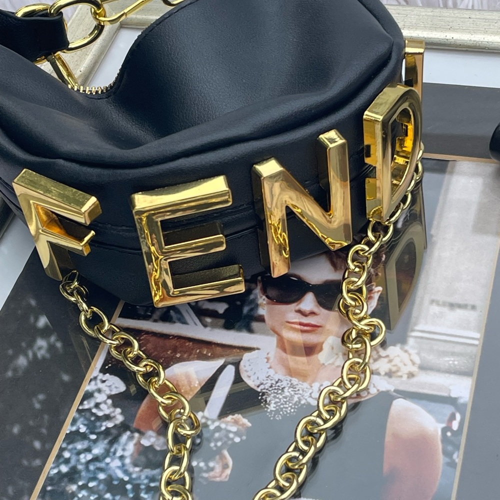 NWT FENDI Nano hobo Black Bag